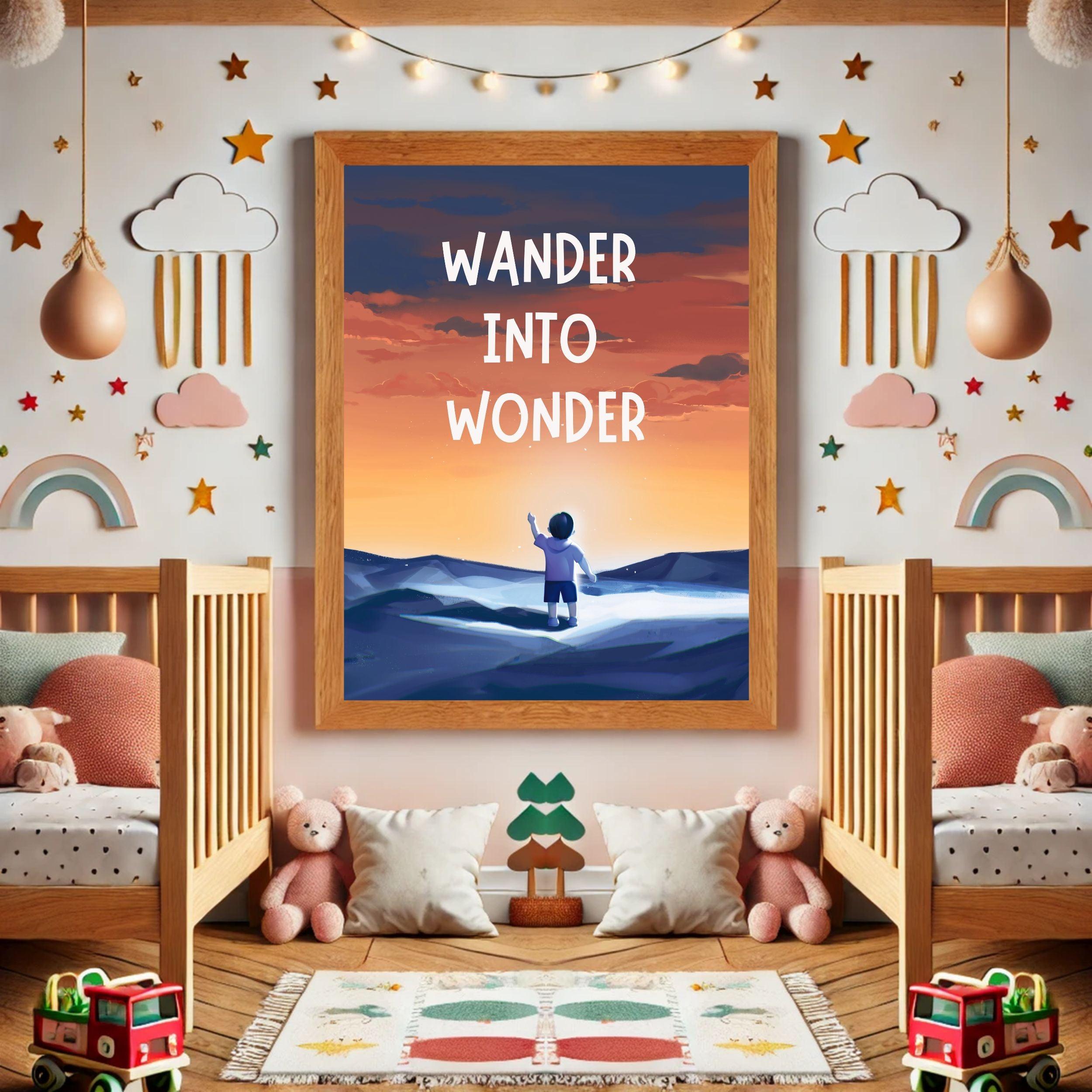 Wander Into Wonder: Sustainable Framed Poster with Ayous Wood