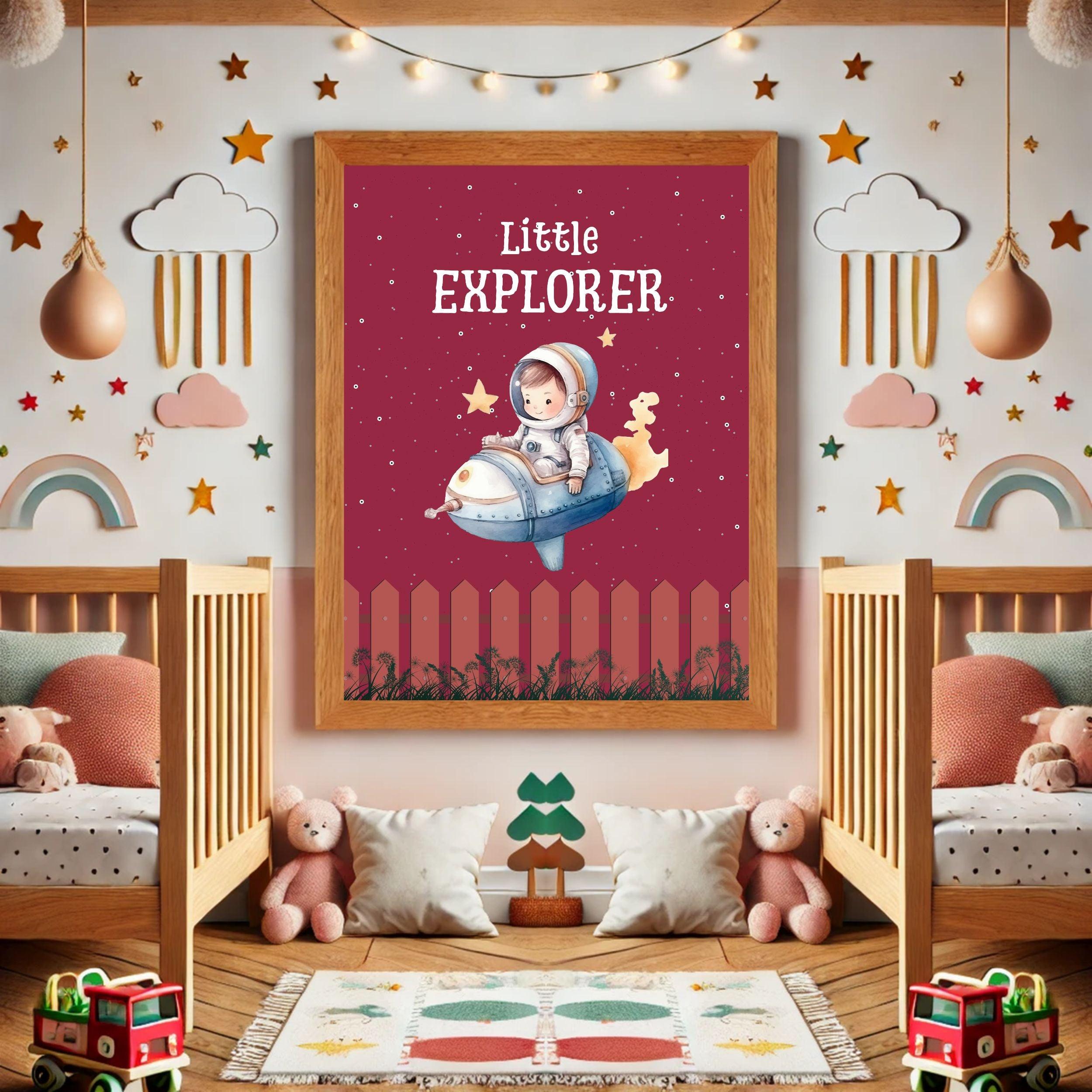 Little Explorer: Sustainable Framed Poster with Ayous Wood