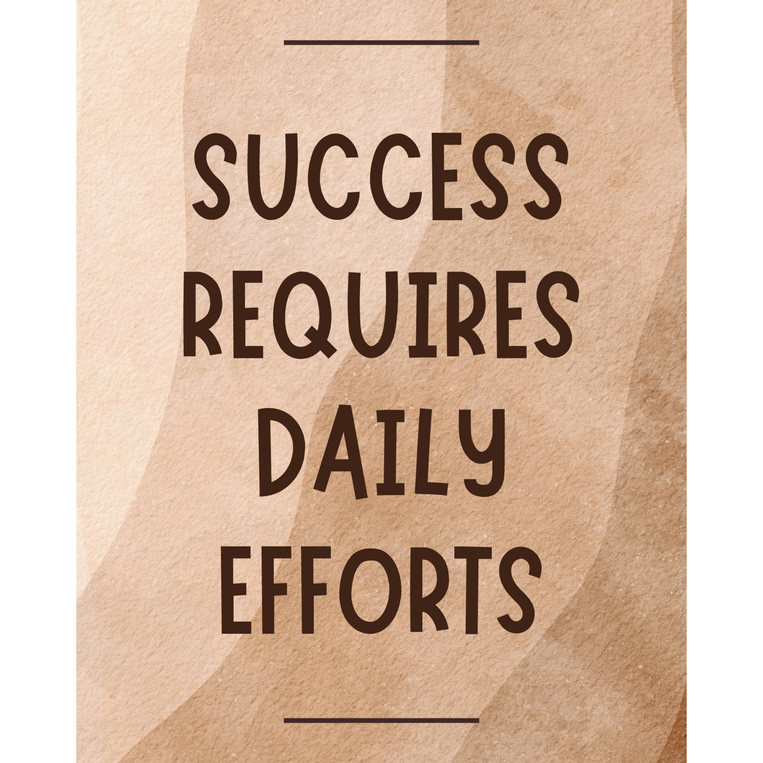 Success Requires Daily Efforts: Sustainable Framed Poster with Ayous Wood