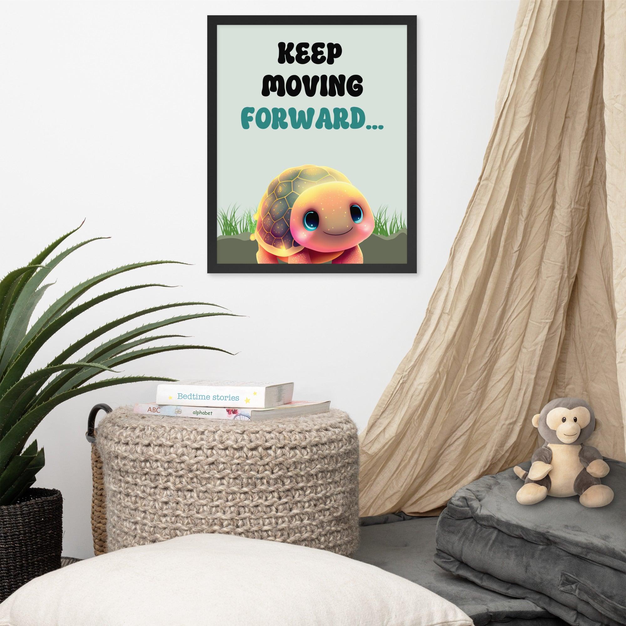 Keep Moving Forward: Sustainable Framed Poster with Ayous Wood