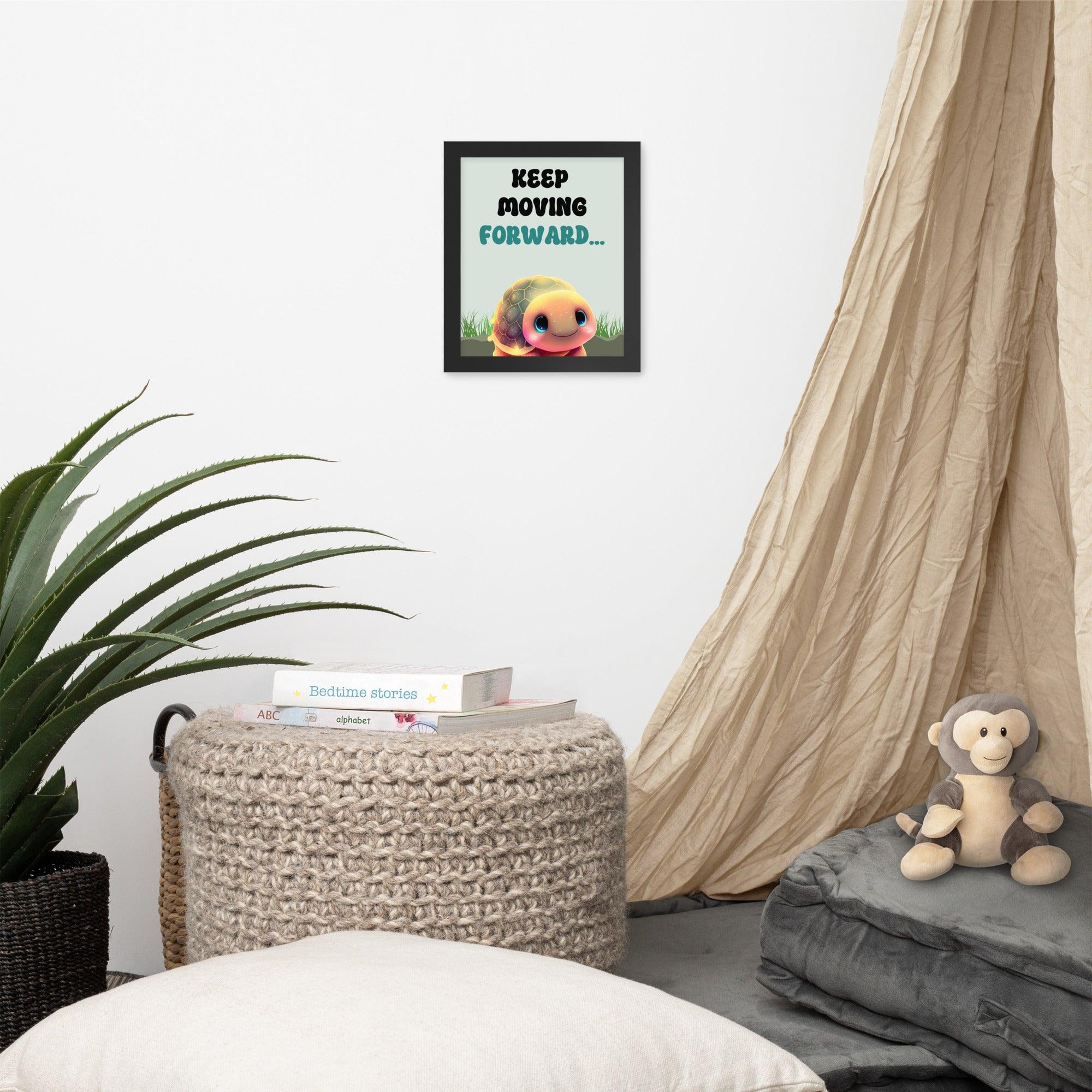 Keep Moving Forward: Sustainable Framed Poster with Ayous Wood