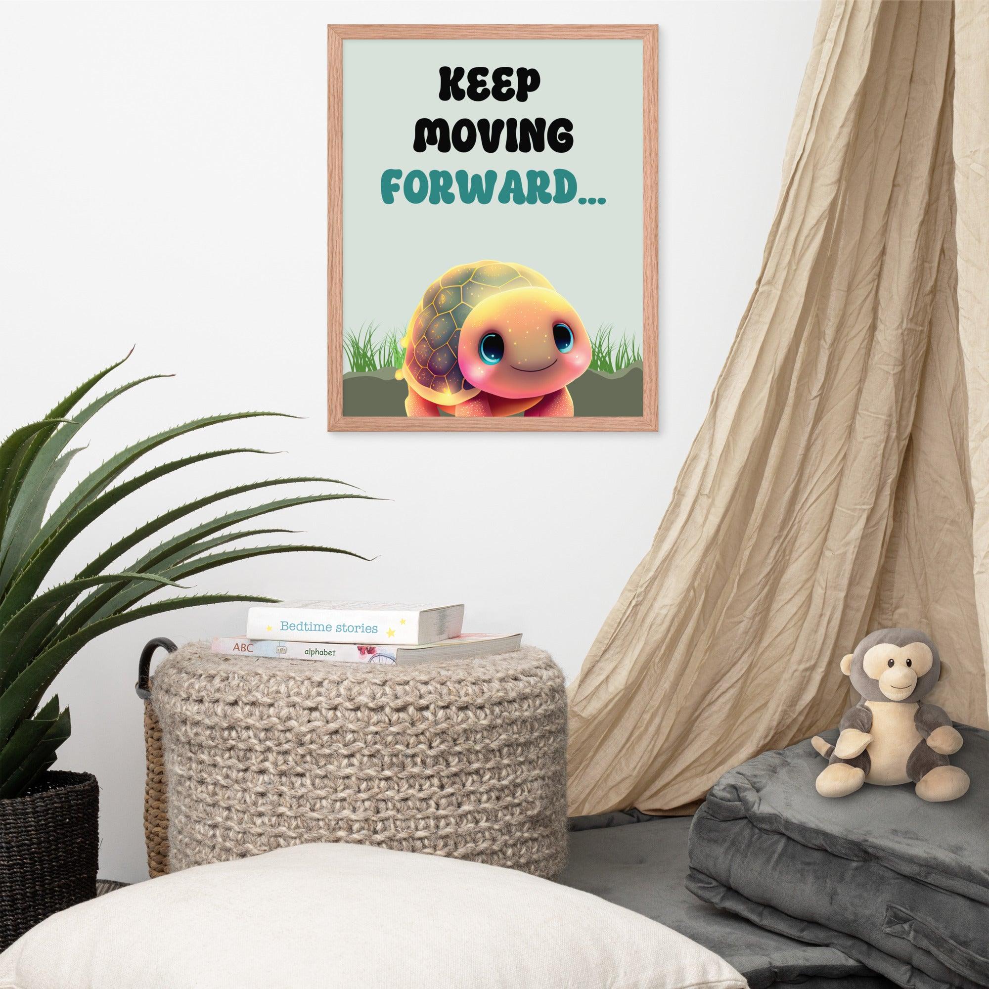 Keep Moving Forward: Sustainable Framed Poster with Ayous Wood