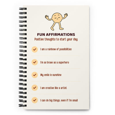 Fun Affirmations For Kids: Dotted Spiral Notebook (140 Pages) – Minimalist Stationery for Everyday Use